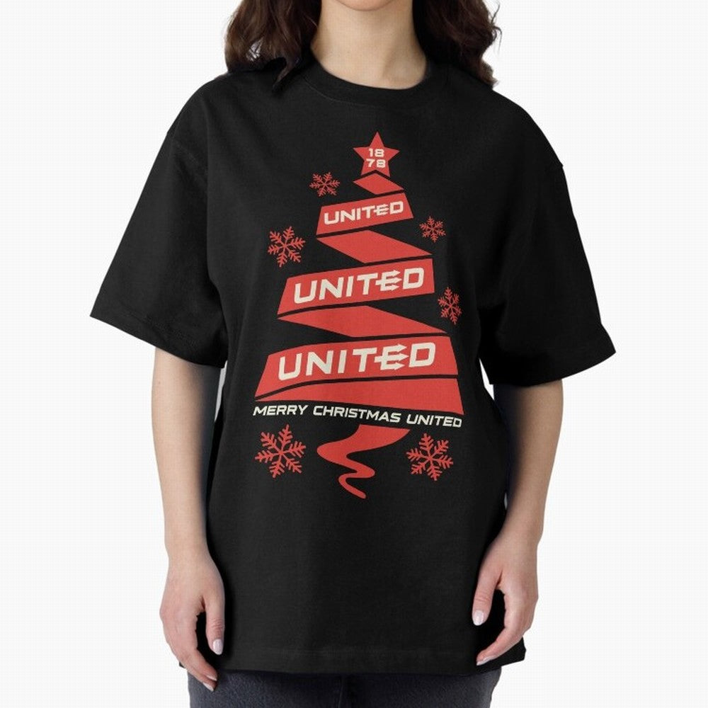 Manchester United Christmas Oversized T-Shirt Represent Football Lovers during Match Day Hype around FIFA World Cup 2026, Neymar, England, Football History, Final Match Energy, Crowd Noise and Once in a Lifetime Moments; Made for Die Hard