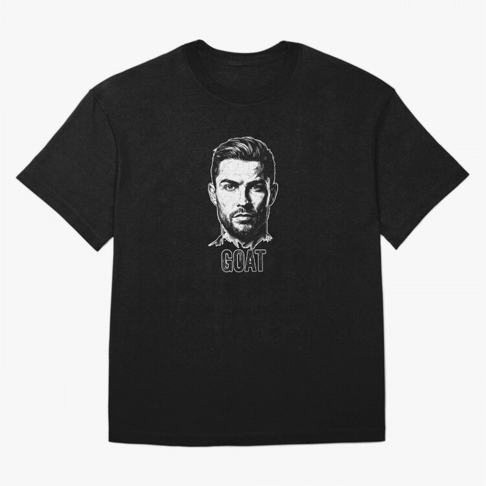 The G.O.A.T. ¨C Cristiano Ronaldo Legend Sketch Oversized T-Shirt Fuel FIFA World Cup 2026 Group Stage for Fans of Cristiano Ronaldo and Brazil, Bringing Game Day Rituals, Football Legends, Country Pride and the Road to the Final; Ideal for