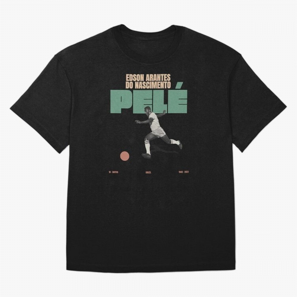 Pele Minimalist Oversized T-Shirt Honor Champions and Dreams in FIFA World Cup 2026 Spirit, Connected to Argentina, Messi, Soccer Culture, Superstar Moments, National Team Dreams and Competitive Fire; Built for Supporters Chasing Trophy Dreams,