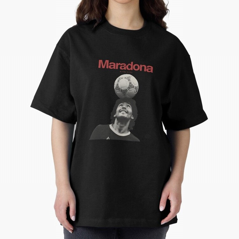 Diego Maradona Minimalist Oversized T-Shirt Feel the Trophy Chase of FIFA World Cup 2026 Group Stage for Fans of Cristiano Ronaldo and Spain, Bringing Football History, Final Match Energy, Crowd Noise and Once in a Lifetime Moments; Perfect for