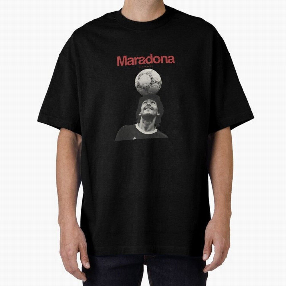 Diego Maradona Minimalist Oversized T-Shirt Feel the Trophy Chase of FIFA World Cup 2026 Group Stage for Fans of Cristiano Ronaldo and Spain, Bringing Football History, Final Match Energy, Crowd Noise and Once in a Lifetime Moments; Perfect for