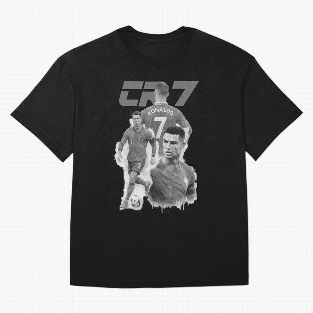 CR7 Cristiano Ronaldo illustration ink black white watercolour Oversized T-Shirt Celebrate Every Goal in FIFA World Cup 2026 Spirit, Capturing England and Germany, Cristiano Ronaldo, Fan Favorite Moments, National Team Passion, Big Match Drama and