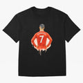 CR7 Cristiano Ronaldo potrait art a powerful moment artwork Oversized T-Shirt Live the Energy of Match Day Hype around FIFA World Cup 2026 USA Canada Mexico, Messi, CR7 and Mbappe, Spain and Netherlands, Fan Favorite Moments, National Team Passion,