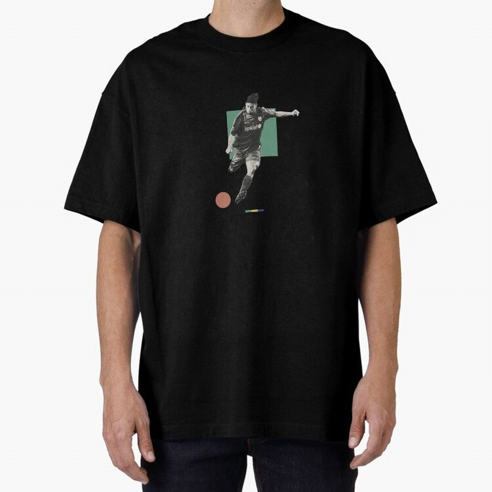 Ronaldinho Minimalist Oversized T-Shirt Honor the Football Icons of FIFA World Cup 2026 USA Canada Mexico Spirit, Featuring Spain, Haaland and Mbappe, Match Day Excitement, Supporter Culture, Golden Goals and Global Football Passion; Great for