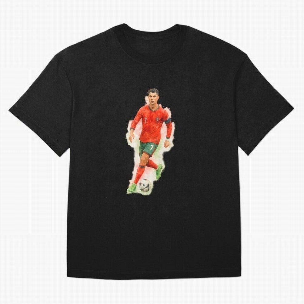 CR7 Cristiano Ronaldo a powerful moment artwork Oversized T-Shirt Join FIFA World Cup 2026 USA Canada Mexico for Fans of Haaland and Mbappe and Argentina, Bringing Sports Nostalgia, International Competition, Famous Players and Unforgettable