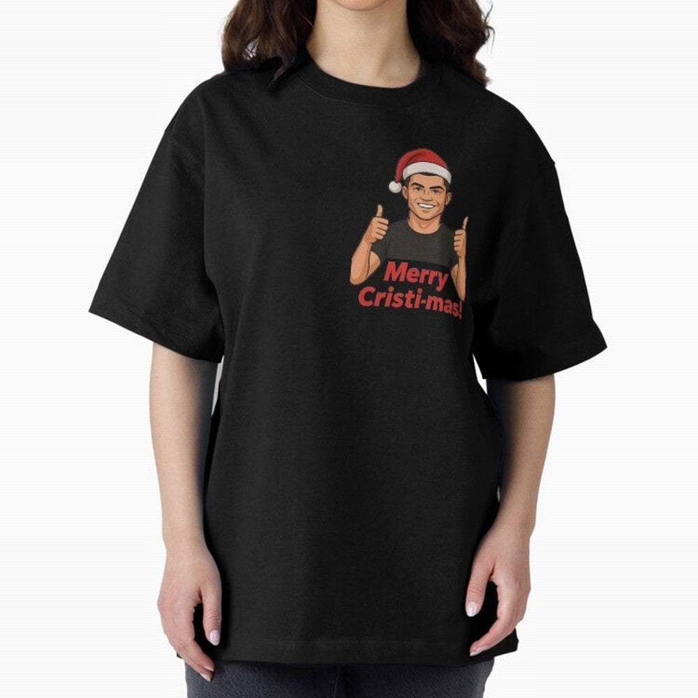 Merry Cristi-mas! CR7 Xmas holiday cheer Oversized T-Shirt Show Passion for the Stars of FIFA World Cup 2026 Group Stage Spirit, Driven by Brazil, Portugal and Argentina, Neymar, Haaland and Cristiano Ronaldo, Worldwide Fan Energy, Dramatic Goals,