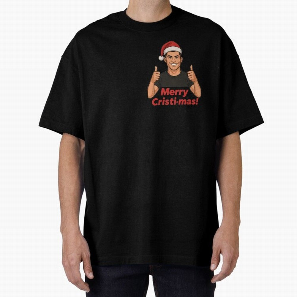 Merry Cristi-mas! CR7 Xmas holiday cheer Oversized T-Shirt Show Passion for the Stars of FIFA World Cup 2026 Group Stage Spirit, Driven by Brazil, Portugal and Argentina, Neymar, Haaland and Cristiano Ronaldo, Worldwide Fan Energy, Dramatic Goals,