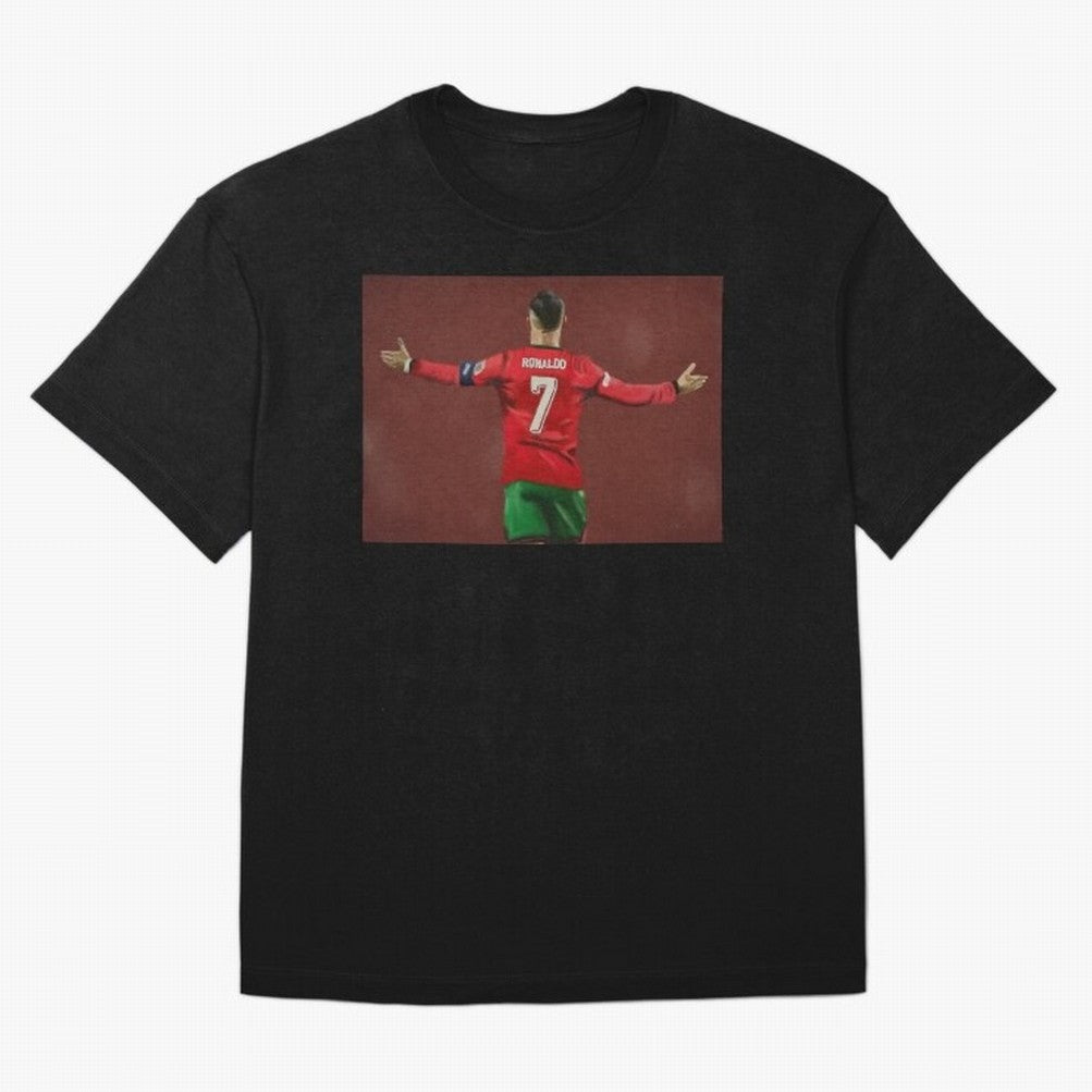 Cristiano Ronaldo portrait painting Oversized T-Shirt Join the Countdown to FIFA World Cup 2026 USA Canada Mexico Spirit, Filled with Argentina and Brazil, Cristiano Ronaldo, Soccer Culture, Superstar Moments, National Team Dreams and Competitive