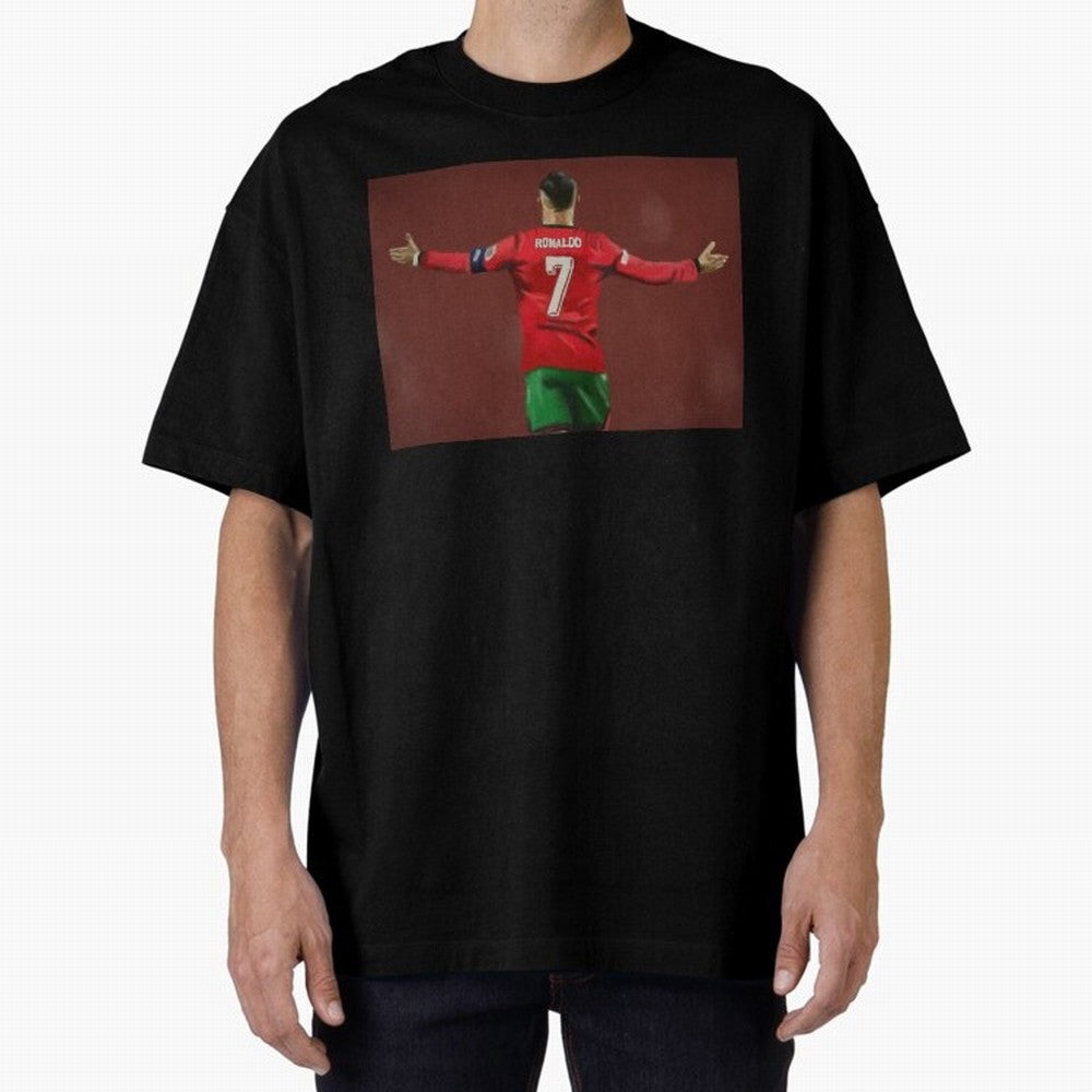 Cristiano Ronaldo portrait painting Oversized T-Shirt Join the Countdown to FIFA World Cup 2026 USA Canada Mexico Spirit, Filled with Argentina and Brazil, Cristiano Ronaldo, Soccer Culture, Superstar Moments, National Team Dreams and Competitive
