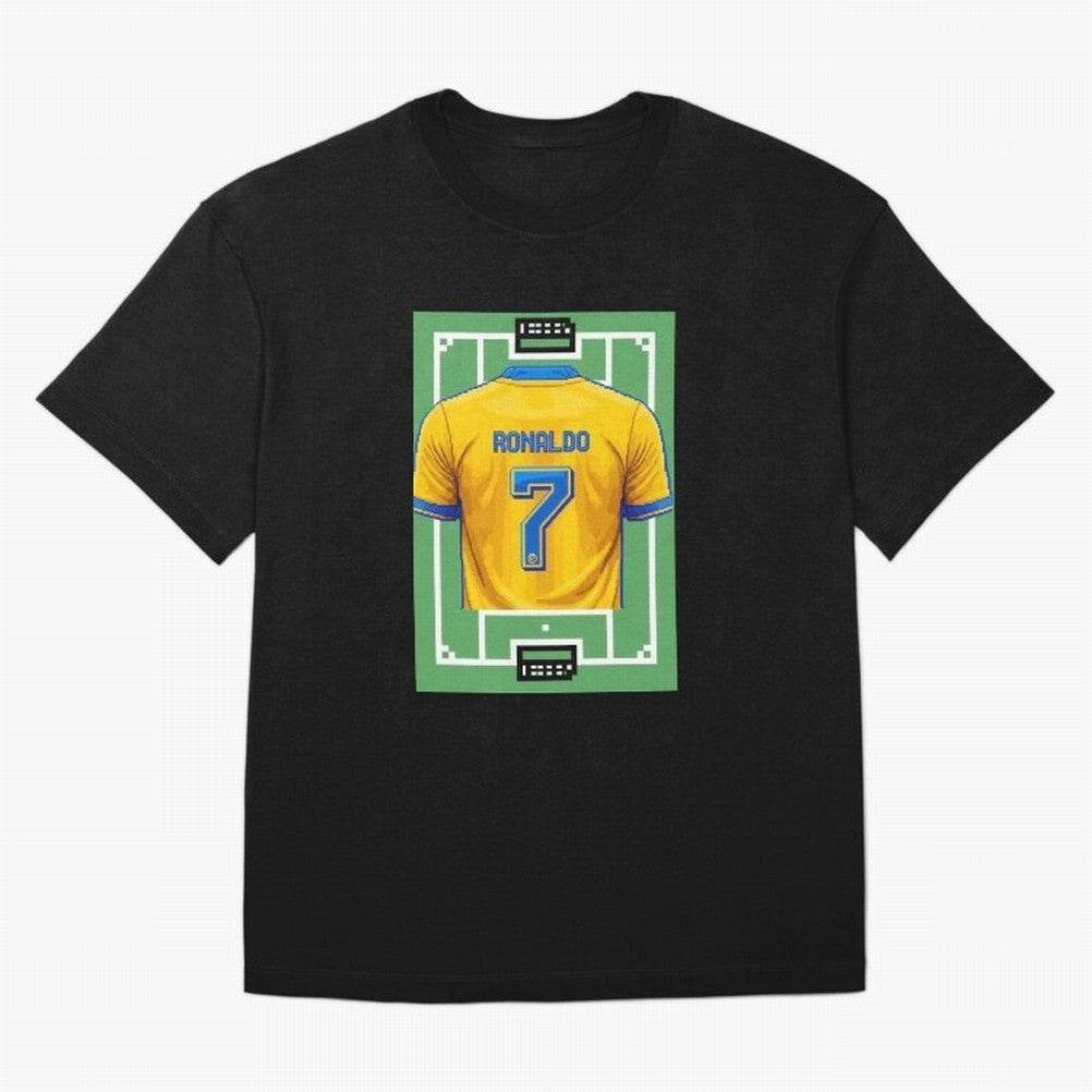 Cristiano Ronaldo Al-Nassr 8-Bit Soccer Football Oversized T-Shirt Keep Football History Alive during FIFA World Cup 2026 USA Canada Mexico Spirit, Made for Spain, Mbappe, Sports Nostalgia, International Competition, Famous Players and