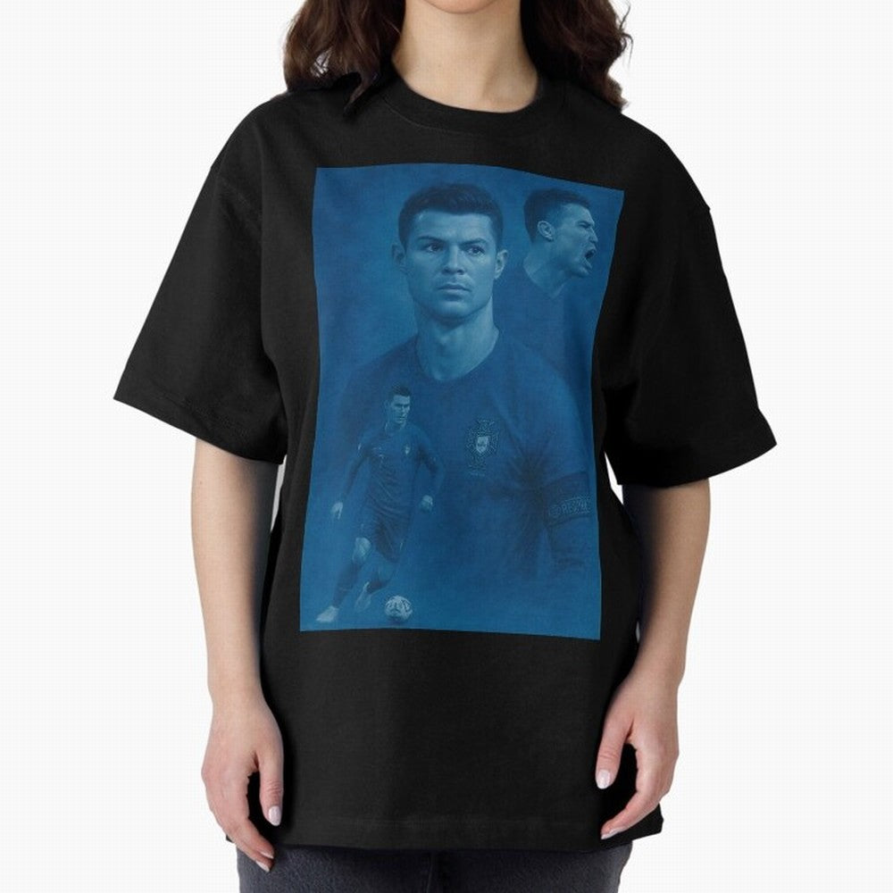 Blue Soccer Oversized T-Shirt Share the Excitement of Global Football Passion for FIFA World Cup 2026, Made for Messi, Neymar and Mbappe, Argentina, Champion Mindset, Group Stage Buzz, Knockout Tension and Passionate Fan Culture; Ideal for Fans Who