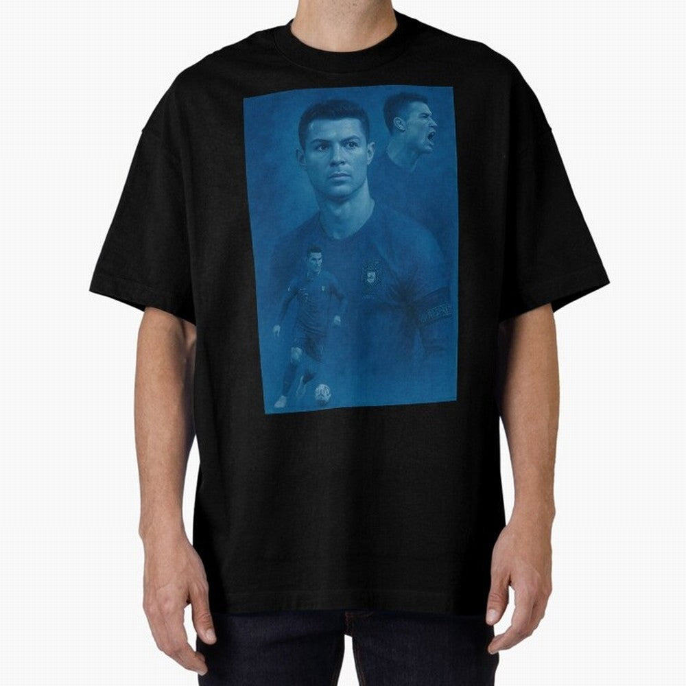 Blue Soccer Oversized T-Shirt Share the Excitement of Global Football Passion for FIFA World Cup 2026, Made for Messi, Neymar and Mbappe, Argentina, Champion Mindset, Group Stage Buzz, Knockout Tension and Passionate Fan Culture; Ideal for Fans Who