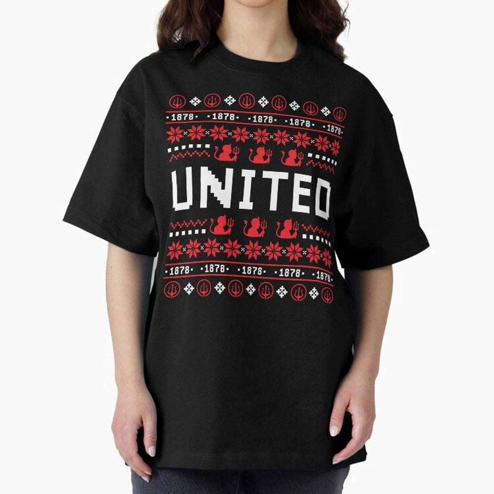 Manchester United Christmas Oversized T-Shirt Get Ready for FIFA World Cup 2026 Group Stage Celebrating CR7, Portugal, Spain and Germany Energy, Stadium Memories, Football Loyalty, International Chants and Championship Tradition; Ideal for Football