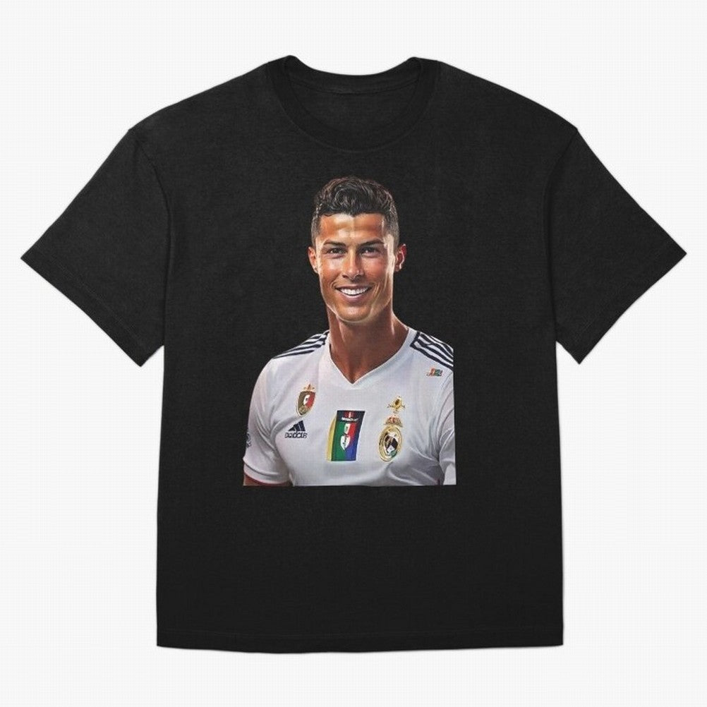 smiling Cristiano Ronaldo Oversized T-Shirt Treasure FIFA World Cup 2026 Inspired by Haaland, Argentina, France and Brazil Energy, Stadium Chants, National Pride, Trophy Dreams and Unforgettable Football Memories; Great for Supporters Who Love