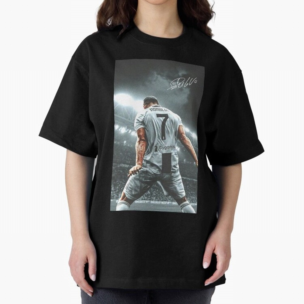 Cristiano Ronaldo Celebration Oversized T-Shirt Enjoy FIFA World Cup 2026 Group Stage Driven by Messi, Neymar and Mbappe, France Energy, Classic Soccer Heritage, Championship Pressure, Fan Loyalty and International Pride; Perfect for Supporters Who