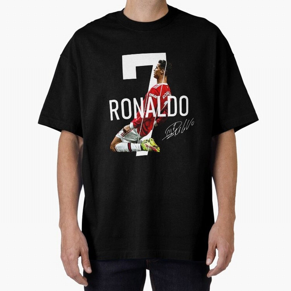 Cristiano Ronaldo - CR7 Oversized T-Shirt Capture Global Football Passion for FIFA World Cup 2026, Capturing Messi and Cristiano Ronaldo, Brazil, Championship Spirit, Famous Goals, Roaring Crowds and International Football Unity; Made for
