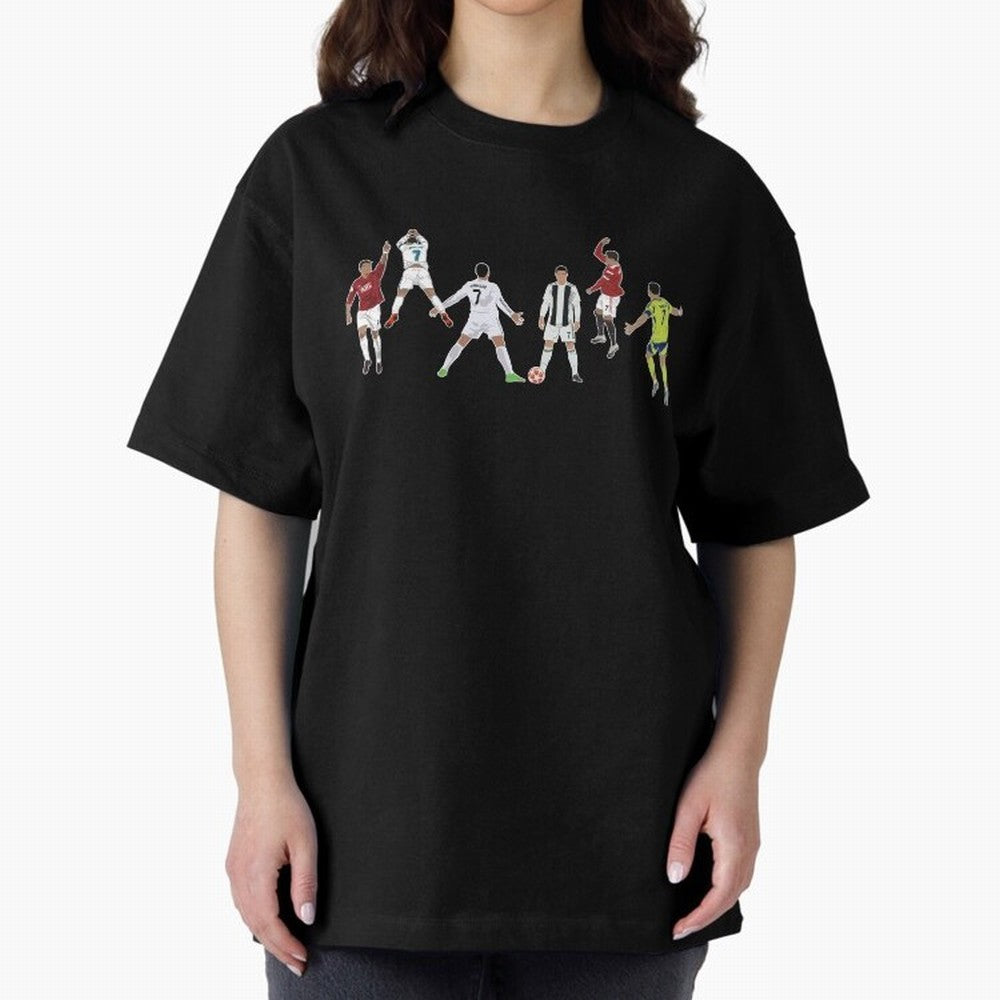 Ronaldo Forever Minimalist Career Goal Celebrations Oversized T-Shirt Bring Global Tournament Vibes to FIFA World Cup 2026 for Fans of Cristiano Ronaldo and England and Germany, Bringing Classic Soccer Heritage, Championship Pressure, Fan Loyalty