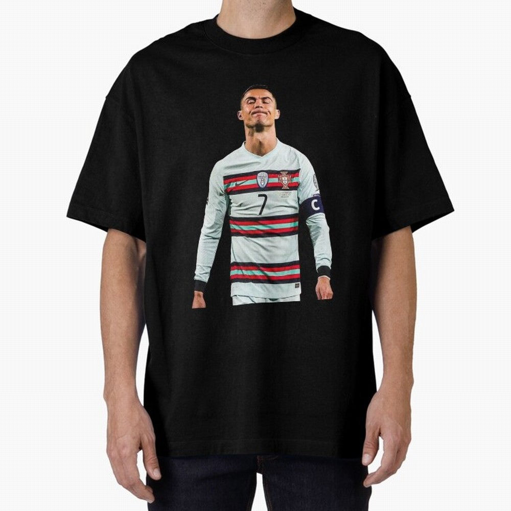 Cristiano Ronaldo Design Oversized T-Shirt Show Your Tournament Heart for FIFA World Cup 2026 USA Canada Mexico Centered on Mbappe and Neymar, Brazil Energy, Retro Football Energy, Iconic Rivalries, Trophy Chase Drama and Stadium Atmosphere; Ideal