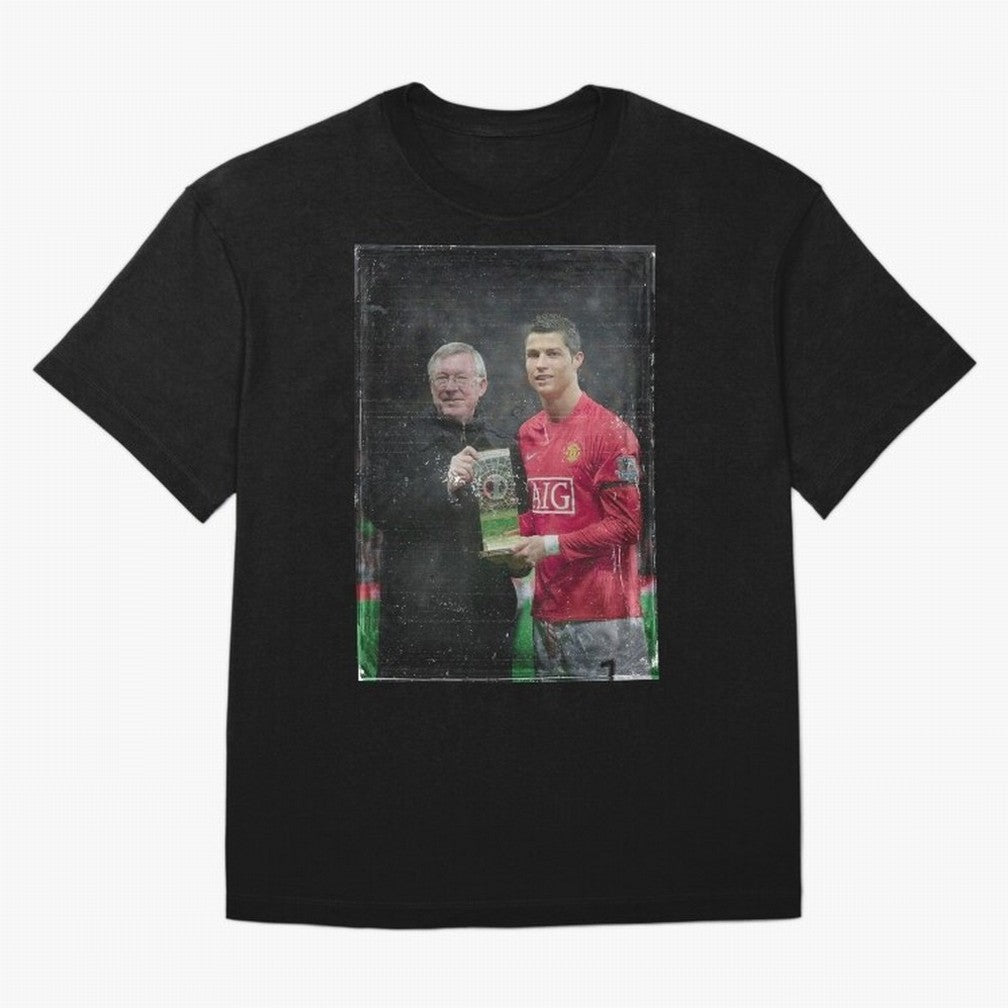 Cristiano Ronaldo and Sir Alex Ferguson Oversized T-Shirt Celebrate the Biggest Stage of FIFA World Cup 2026 USA Canada Mexico for Fans of Neymar and Netherlands, Bringing Championship Spirit, Famous Goals, Roaring Crowds and International Football