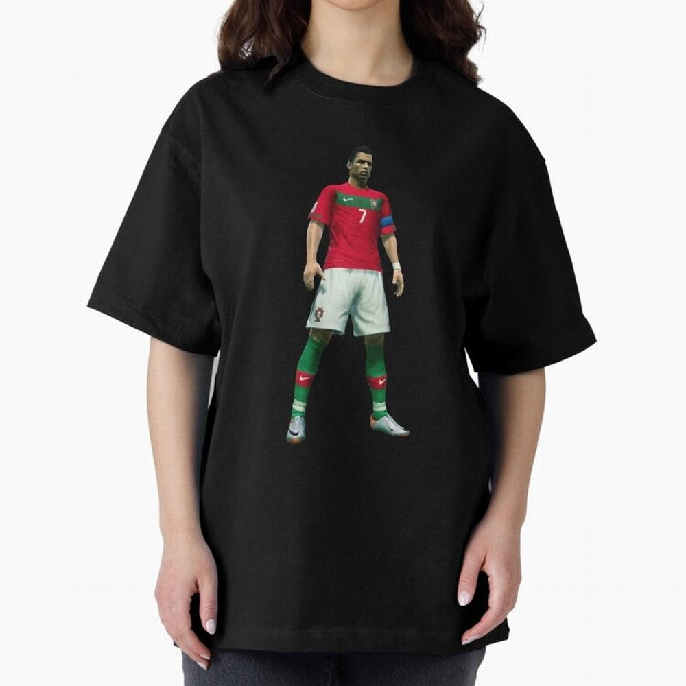 CR7 PES Oversized T-Shirt Back the Journey through FIFA World Cup 2026 Group Stage Spirit, Filled with Portugal, Spain and Germany, Haaland and Mbappe, Match Day Excitement, Supporter Culture, Golden Goals and Global Football Passion; Ideal for