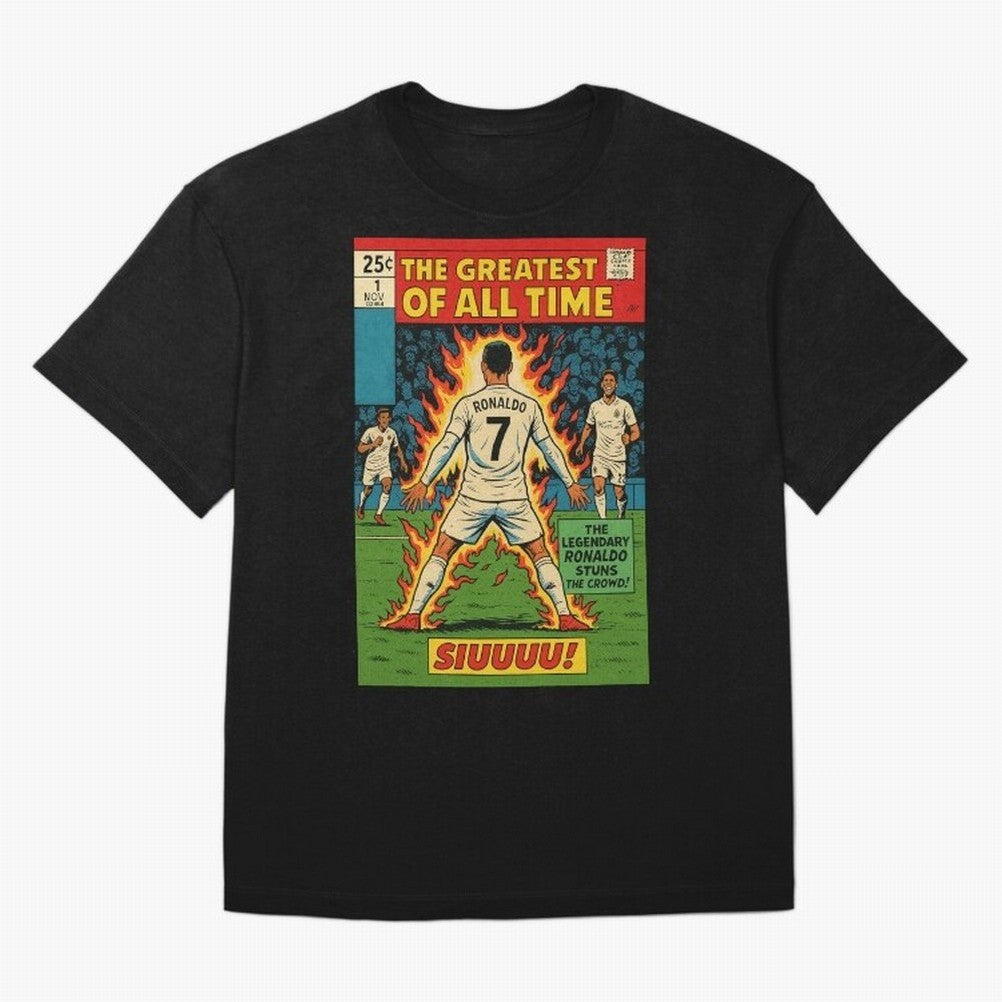CR7 comic cover Oversized T-Shirt Show Up for the Glory of FIFA World Cup 2026 USA Canada Mexico Driven by Cristiano Ronaldo, Haaland and CR7, Spain Energy, Global Supporter Spirit, Legendary Goals, National Colors and Tournament Celebration;