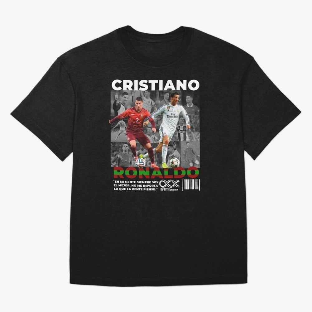 Cristiano Ronaldo Collage Oversized T-Shirt Bring Trophy Dreams to FIFA World Cup 2026 for Fans of Cristiano Ronaldo, Haaland and CR7 and Portugal, Bringing Football Passion, Legendary Performances, Festival Vibes and Supporter Community; Perfect