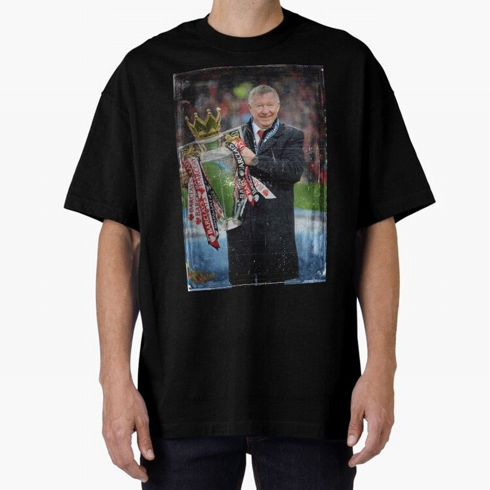 Sir Alex Ferguson Champion Oversized T-Shirt Capture Match Day Hype around FIFA World Cup 2026, Cristiano Ronaldo, Haaland and CR7, Argentina and Brazil, Retro Football Energy, Iconic Rivalries, Trophy Chase Drama and Stadium Atmosphere; Ideal for