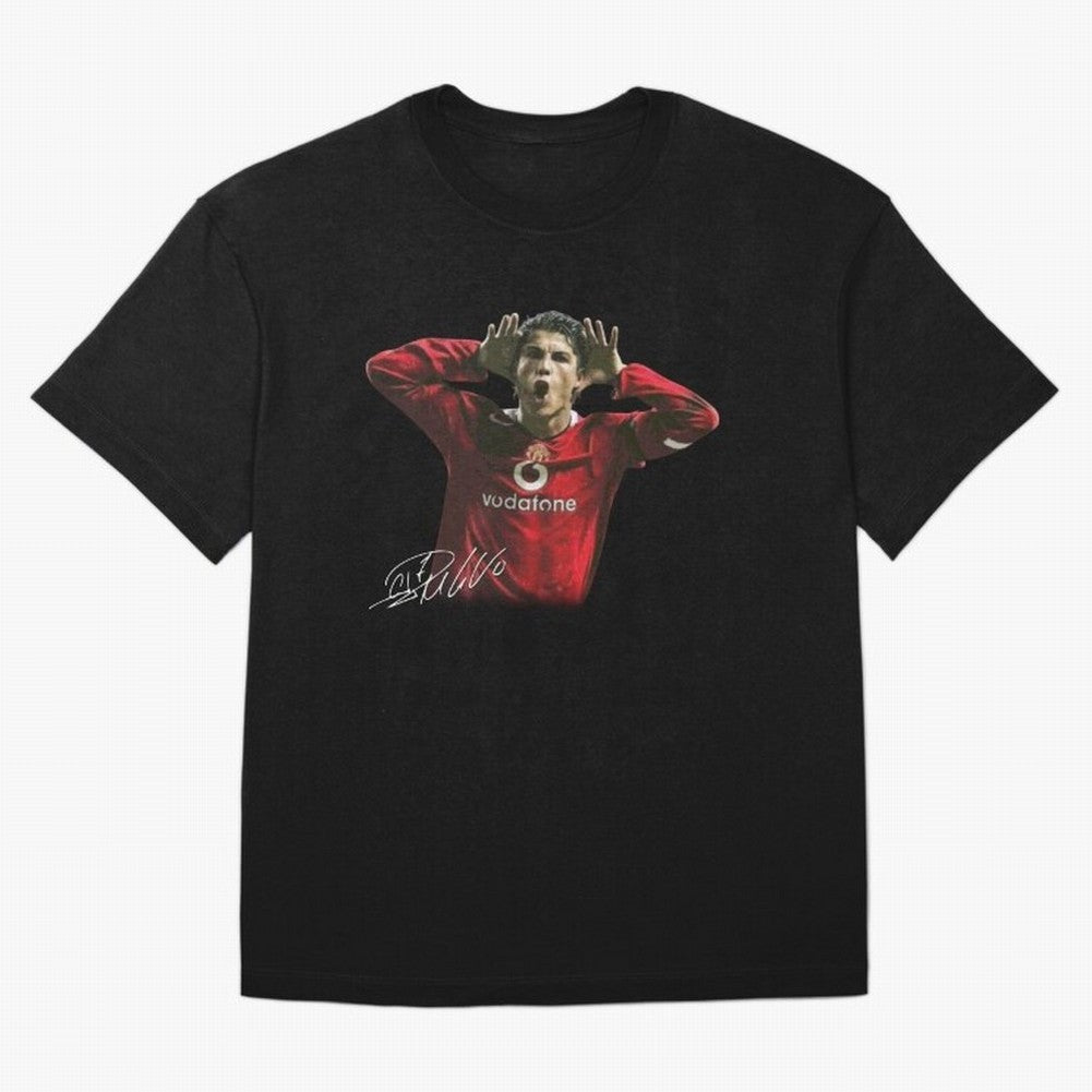 Cristiano Ronaldo T-Shirt Young Manchester Ronaldo - Celebration Oversized T-Shirt Bring Trophy Dreams to FIFA World Cup 2026 Spirit, Connected to England and Germany, Mbappe, Champion Mindset, Group Stage Buzz, Knockout Tension and Passionate Fan