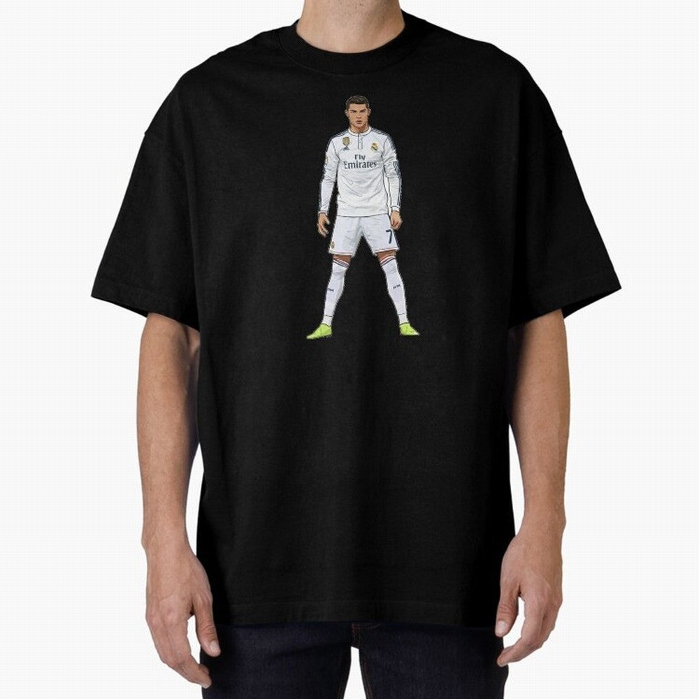 Cristiano Ronaldo at Madrid | Football Legend Oversized T-Shirt Show Your Tournament Heart for FIFA World Cup 2026 Group Stage for Fans of Neymar, Haaland and Cristiano Ronaldo and Spain, Bringing Game Day Rituals, Football Legends, Country Pride