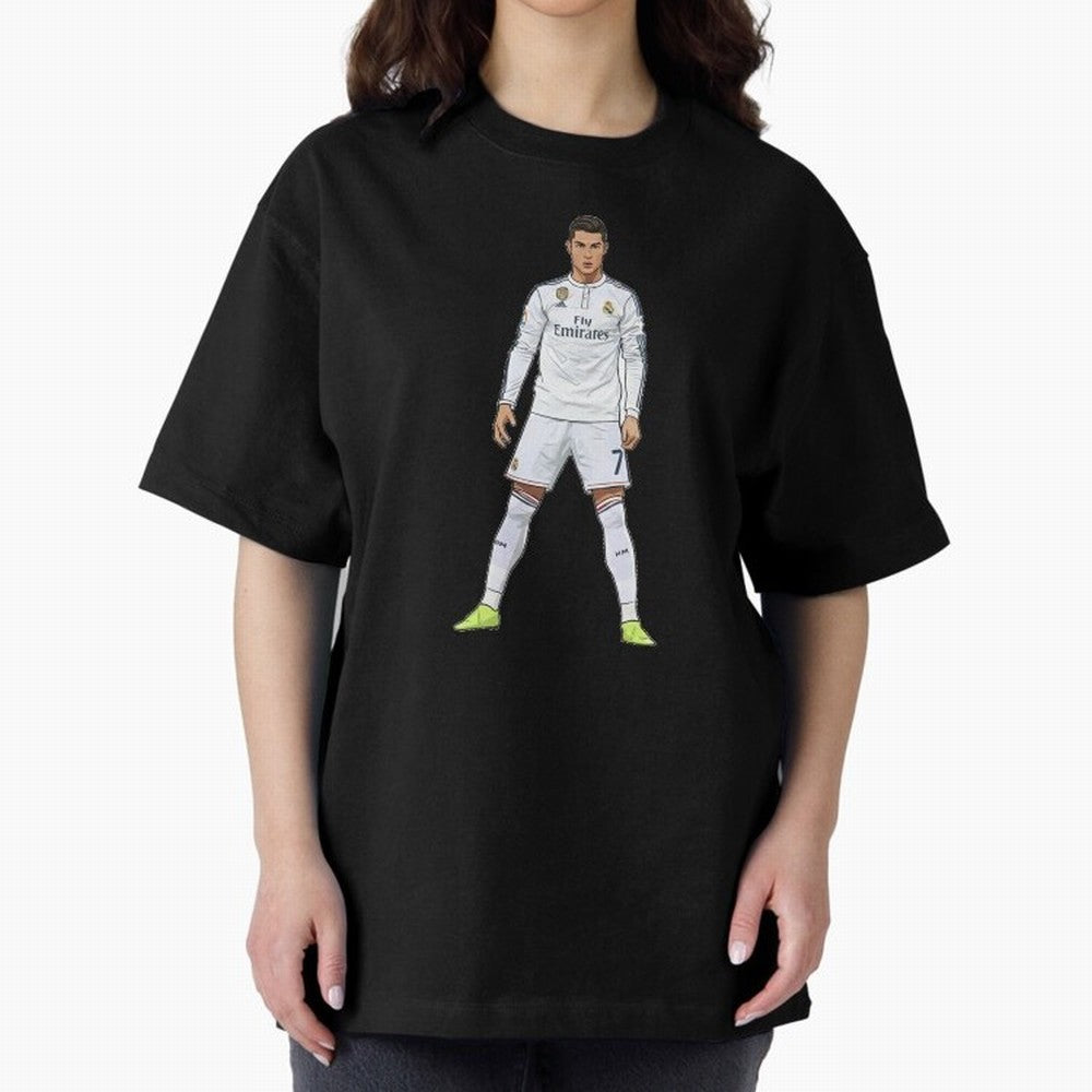 Cristiano Ronaldo at Madrid | Football Legend Oversized T-Shirt Show Your Tournament Heart for FIFA World Cup 2026 Group Stage for Fans of Neymar, Haaland and Cristiano Ronaldo and Spain, Bringing Game Day Rituals, Football Legends, Country Pride
