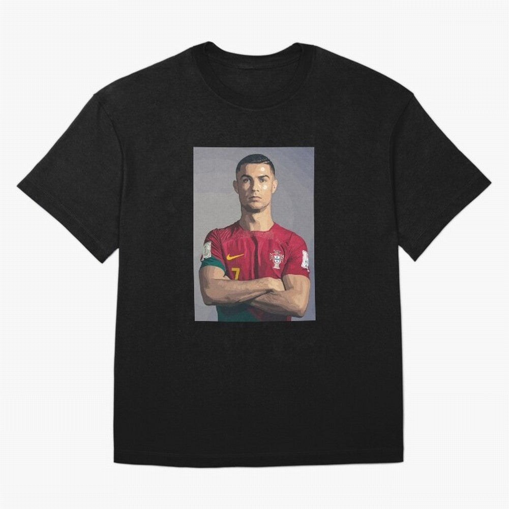 Cristiano Ronaldo Oversized T-Shirt Step into FIFA World Cup 2026 for Fans of Cristiano Ronaldo and France and Portugal, Bringing Retro Football Energy, Iconic Rivalries, Trophy Chase Drama and Stadium Atmosphere; Great for Supporters Who Love