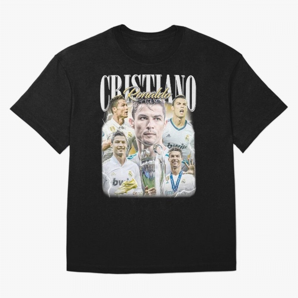 Cr7 Vintage Tribute: Soccer Legend Collage | Limited Edition Oversized T-Shirt Honor the Football Icons of Match Day Hype around FIFA World Cup 2026 Group Stage, Mbappe, France, Global Supporter Spirit, Legendary Goals, National Colors and
