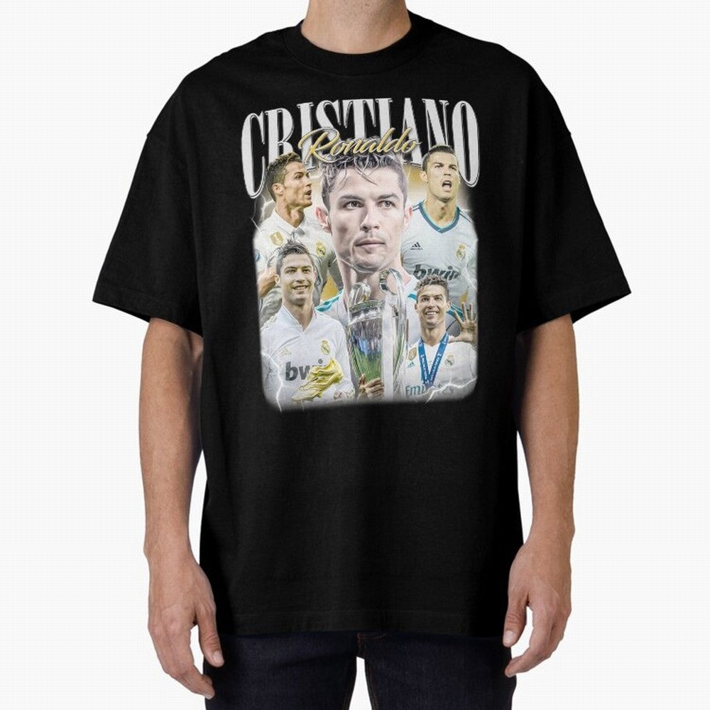 Cr7 Vintage Tribute: Soccer Legend Collage | Limited Edition Oversized T-Shirt Honor the Football Icons of Match Day Hype around FIFA World Cup 2026 Group Stage, Mbappe, France, Global Supporter Spirit, Legendary Goals, National Colors and