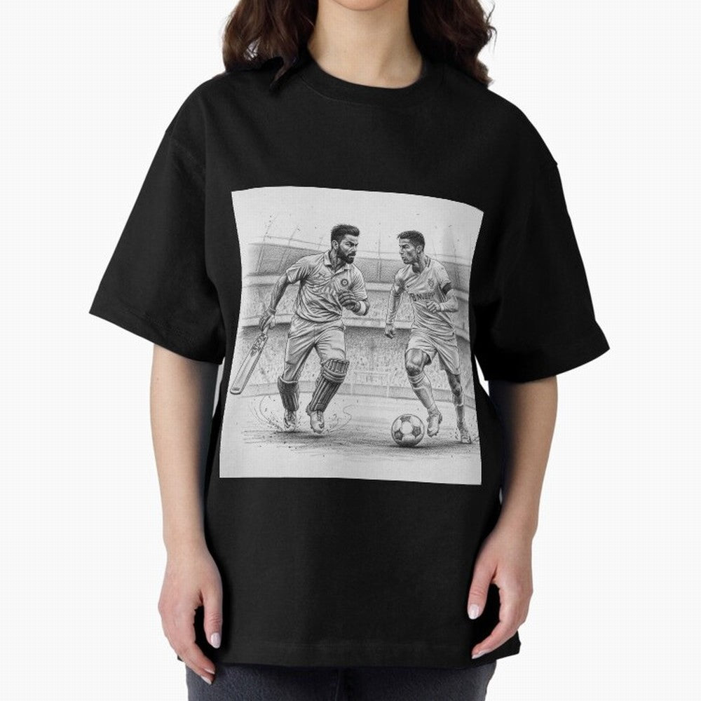 Virat Kohli and Cristiano Ronaldo Oversized T-Shirt Support the Legends of FIFA World Cup 2026 USA Canada Mexico Spirit, Inspired by Germany, Mbappe, Soccer Culture, Superstar Moments, National Team Dreams and Competitive Fire; Created for Match
