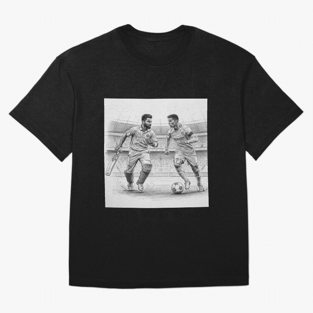 Virat Kohli and Cristiano Ronaldo Oversized T-Shirt Support the Legends of FIFA World Cup 2026 USA Canada Mexico Spirit, Inspired by Germany, Mbappe, Soccer Culture, Superstar Moments, National Team Dreams and Competitive Fire; Created for Match