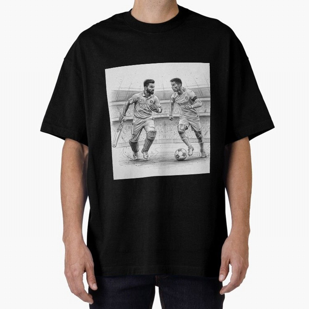 Virat Kohli and Cristiano Ronaldo Oversized T-Shirt Support the Legends of FIFA World Cup 2026 USA Canada Mexico Spirit, Inspired by Germany, Mbappe, Soccer Culture, Superstar Moments, National Team Dreams and Competitive Fire; Created for Match