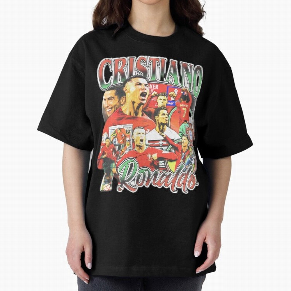 Cristiano Ronaldo Oversized T-Shirt Spotlight FIFA World Cup 2026 Group Stage Spirit, Highlighting England and Germany, Neymar, Goal Celebration Energy, Supporter Heritage, Football Icons and Worldwide Tournament Joy; Ideal for Football Dads,