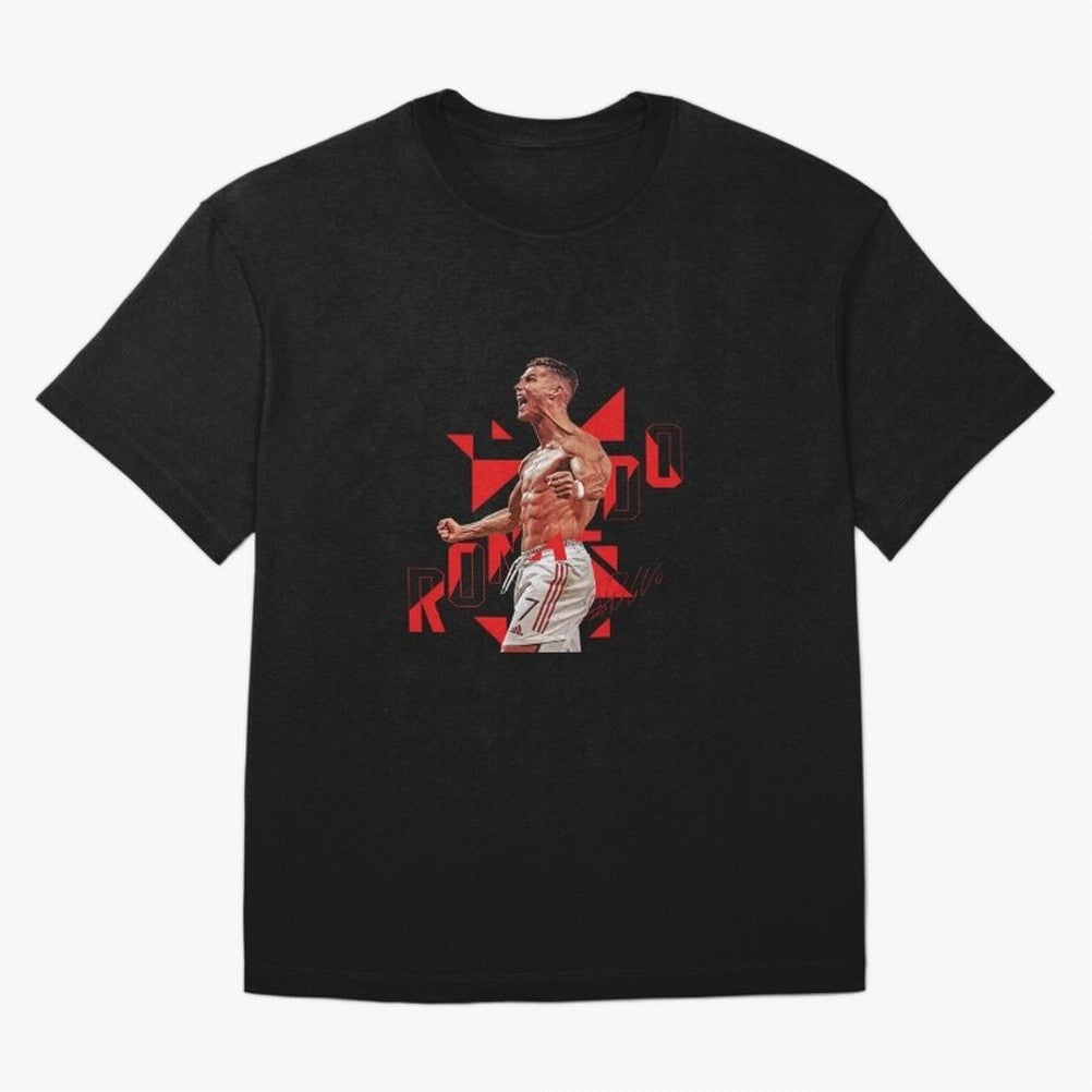 Cristiano Ronaldo Oversized T-Shirt Represent Football Lovers during FIFA World Cup 2026 USA Canada Mexico for Fans of Mbappe and Brazil, Portugal and Argentina, Bringing Retro Football Energy, Iconic Rivalries, Trophy Chase Drama and Stadium