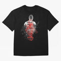 Abstract Football Player Portrait Retro Poster Art For Men, Gift For Soccer Fans Oversized T-Shirt Wear the Spirit of Global Football Passion for FIFA World Cup 2026, Driven by Mbappe, Germany, Championship Spirit, Famous Goals, Roaring Crowds and
