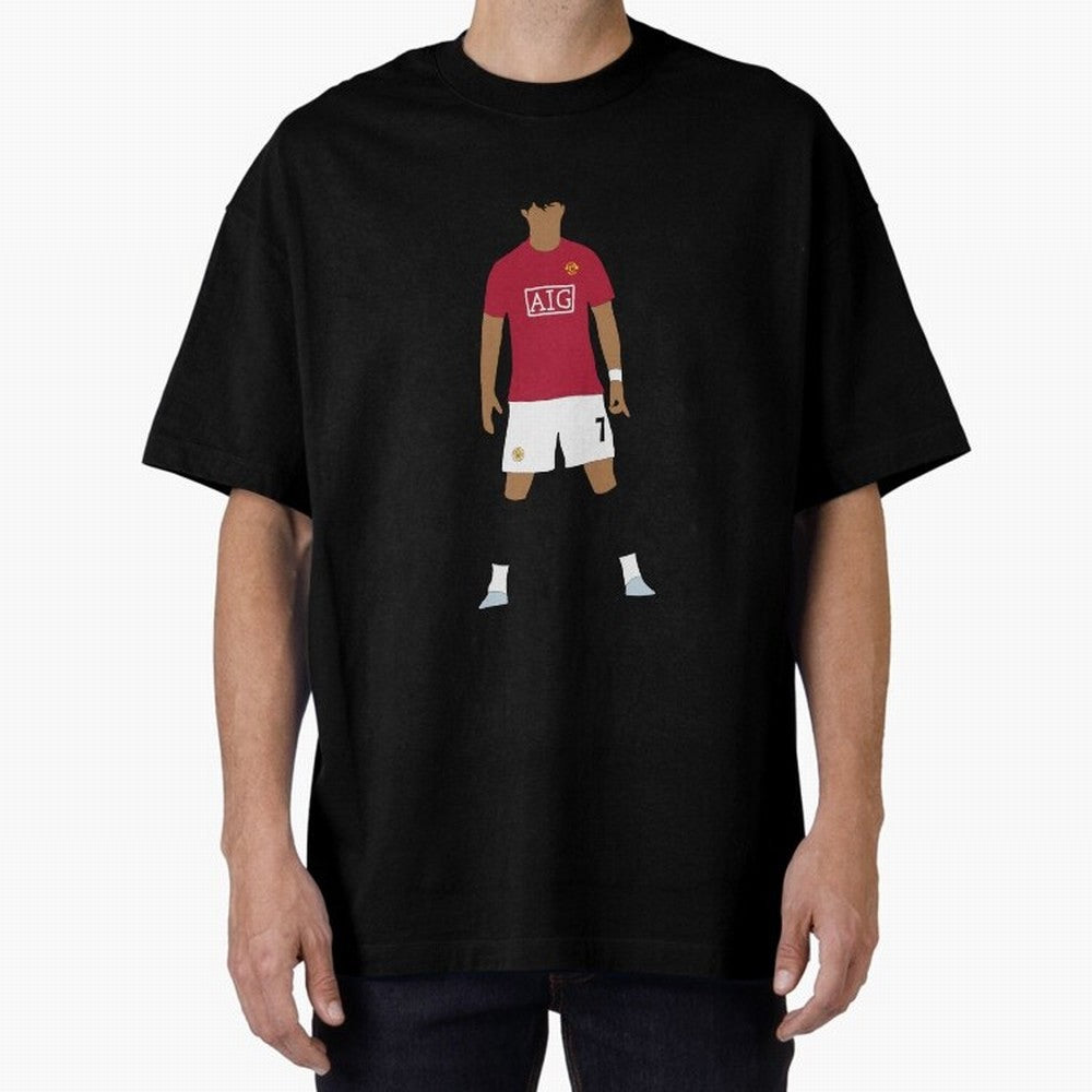 Cristiano Ronaldo Iconic Stance Fan Art Oversized T-Shirt Enjoy FIFA World Cup 2026 with Messi, CR7 and Mbappe, England, France and Netherlands Energy, Tournament Hype, Historic Matchups, Family Viewing Parties and Global Sports Pride; Perfect for