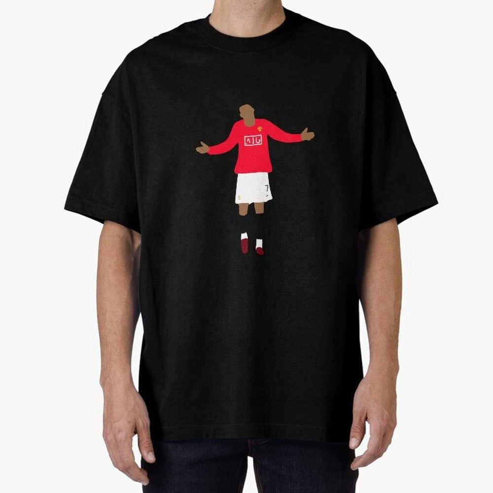 Cristiano Ronaldo Goal Celebration Illustration Oversized T-Shirt Honor FIFA World Cup 2026 Group Stage for Fans of Messi, CR7 and Mbappe and Spain, Bringing Supporter Pride, Iconic Celebrations, Legendary Names and Global Match Day Energy; Perfect