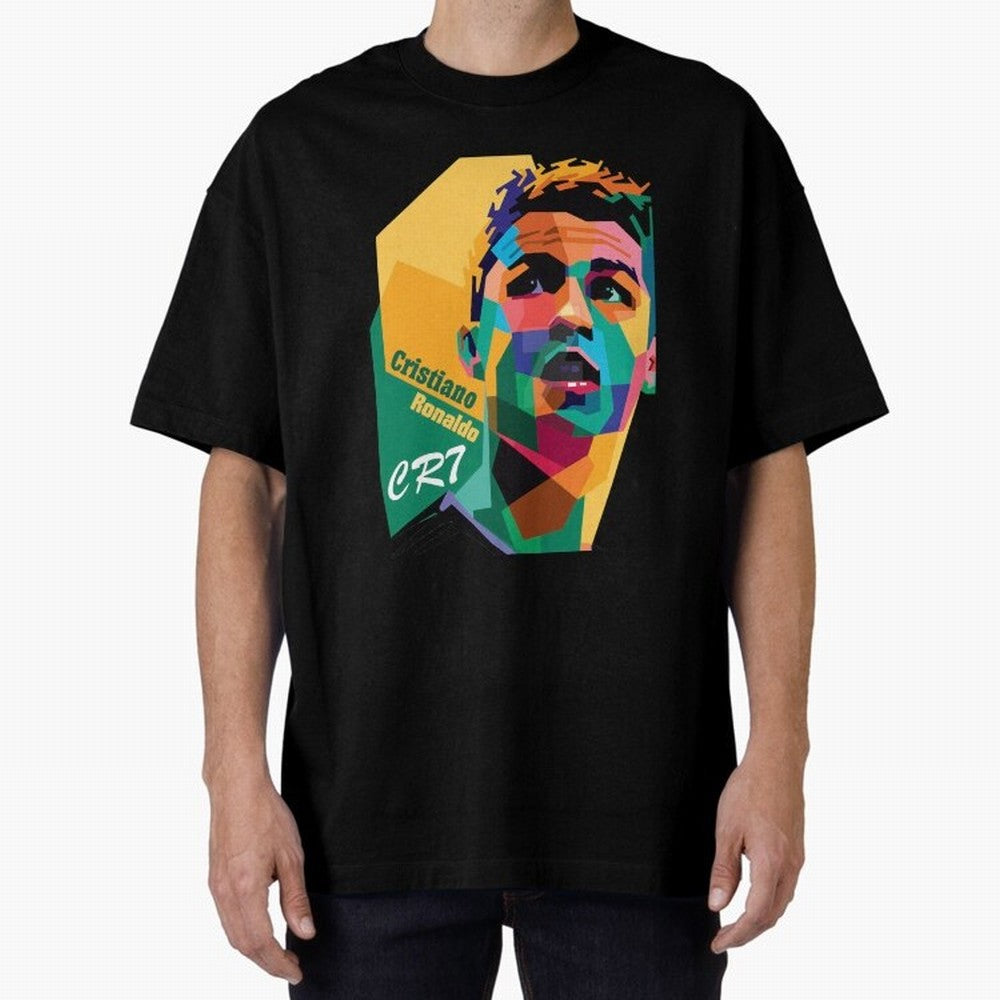 CR7 Pop Art Cristiano Ronaldo Design For Football Fans Gift For Soccer Lovers Oversized T-Shirt Stand Proud for FIFA World Cup 2026 Group Stage for Fans of Neymar and Portugal, Bringing Match Day Excitement, Supporter Culture, Golden Goals and