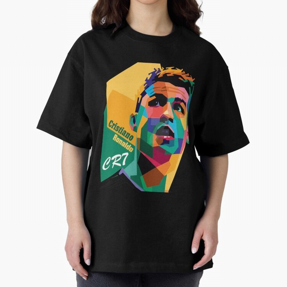 CR7 Pop Art Cristiano Ronaldo Design For Football Fans Gift For Soccer Lovers Oversized T-Shirt Stand Proud for FIFA World Cup 2026 Group Stage for Fans of Neymar and Portugal, Bringing Match Day Excitement, Supporter Culture, Golden Goals and