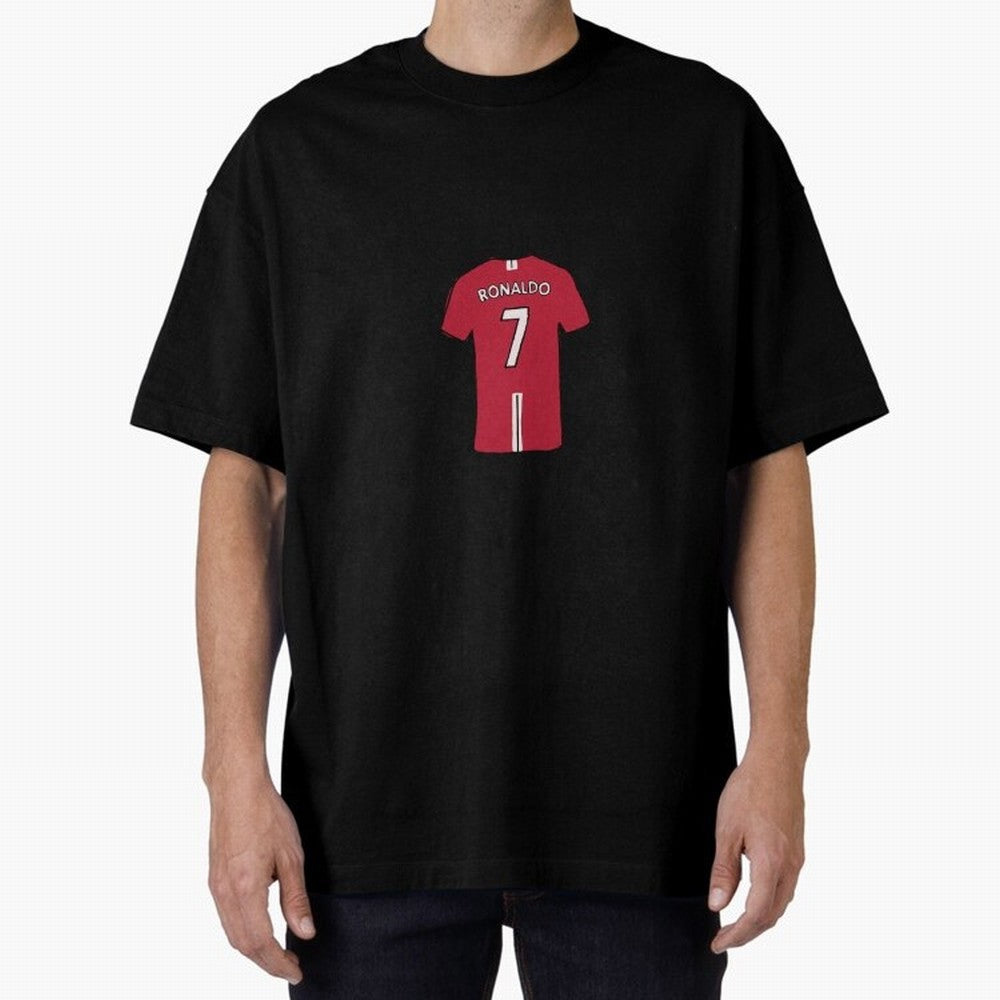 Cristiano Ronaldo Number 7 Jersey Illustration Oversized T-Shirt Represent Football Lovers during FIFA World Cup 2026 for Fans of CR7 and Netherlands, Bringing Fan Favorite Moments, National Team Passion, Big Match Drama and Soccer History; Made