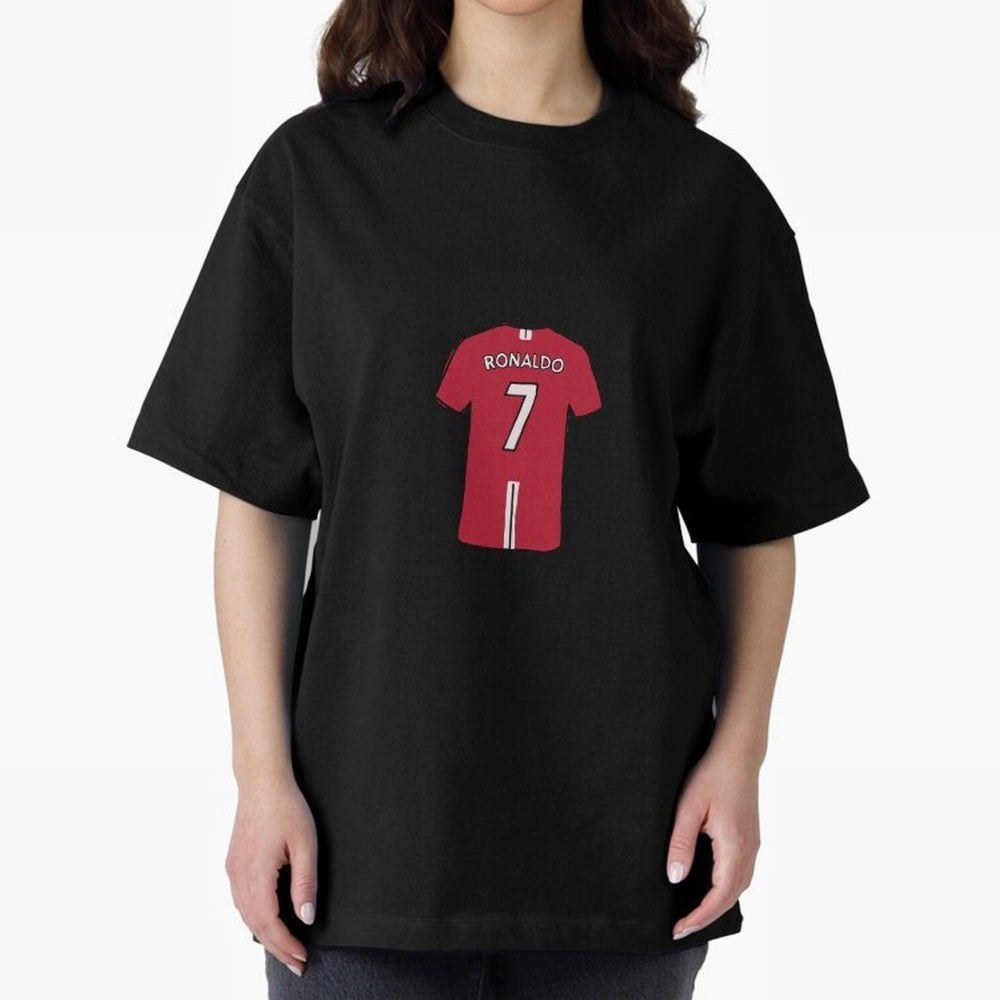 Cristiano Ronaldo Number 7 Jersey Illustration Oversized T-Shirt Represent Football Lovers during FIFA World Cup 2026 for Fans of CR7 and Netherlands, Bringing Fan Favorite Moments, National Team Passion, Big Match Drama and Soccer History; Made