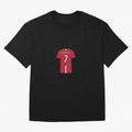 Cristiano Ronaldo Number 7 Jersey Illustration Oversized T-Shirt Represent Football Lovers during FIFA World Cup 2026 for Fans of CR7 and Netherlands, Bringing Fan Favorite Moments, National Team Passion, Big Match Drama and Soccer History; Made