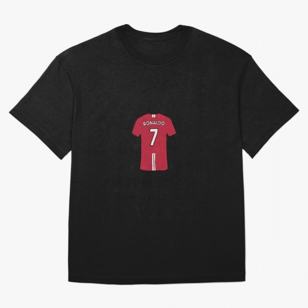 Cristiano Ronaldo Number 7 Jersey Illustration Oversized T-Shirt Represent Football Lovers during FIFA World Cup 2026 for Fans of CR7 and Netherlands, Bringing Fan Favorite Moments, National Team Passion, Big Match Drama and Soccer History; Made