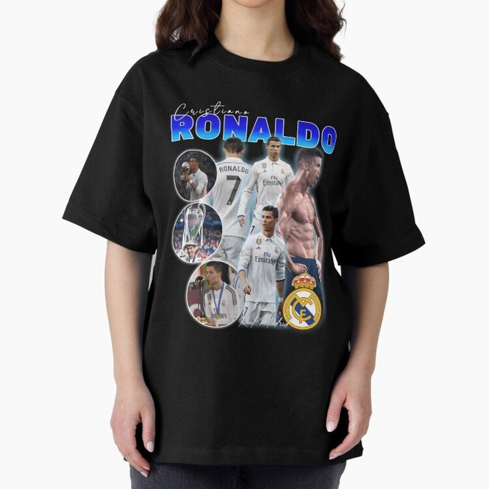 CR7 Real Madrid Poster ¨C For Football Fans and Gift For Ronaldo Supporters Oversized T-Shirt Enjoy the Biggest Football Party of FIFA World Cup 2026 USA Canada Mexico for Fans of Messi and Argentina and Brazil, Bringing Sports Nostalgia,