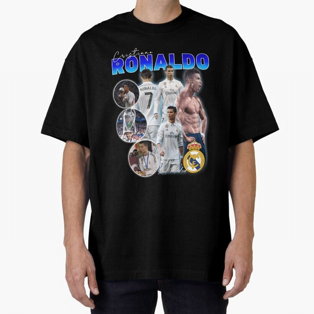 CR7 Real Madrid Poster ¨C For Football Fans and Gift For Ronaldo Supporters Oversized T-Shirt Enjoy the Biggest Football Party of FIFA World Cup 2026 USA Canada Mexico for Fans of Messi and Argentina and Brazil, Bringing Sports Nostalgia,