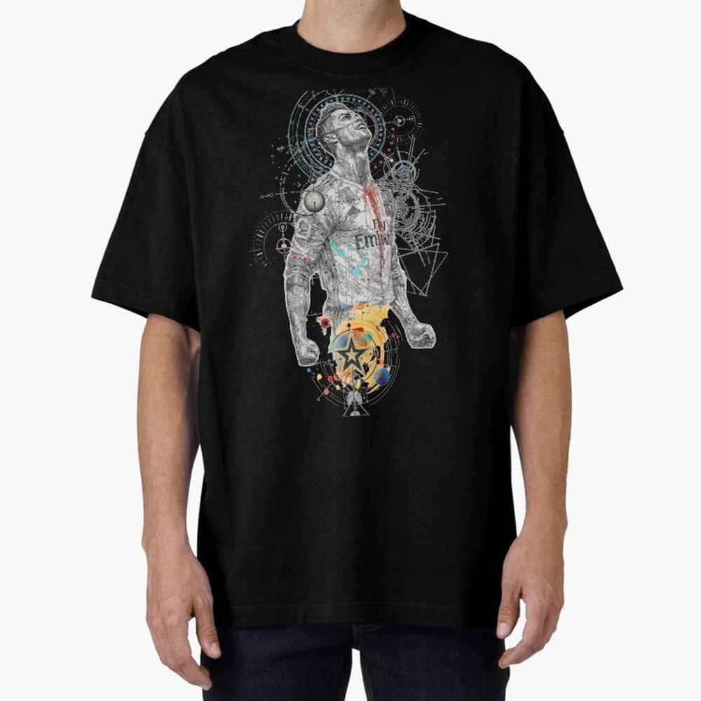 Cristiano Ronaldo Football Playmaker Oversized T-Shirt Live for the Drama of Global Football Passion for FIFA World Cup 2026 Group Stage, Featuring Haaland and Mbappe, England, Football Passion, Legendary Performances, Festival Vibes and Supporter